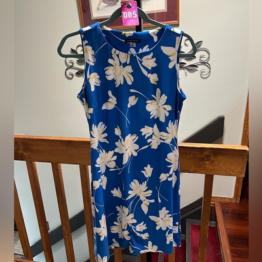 NWOT Tommy Hilfiger Blue Floral Sleeveless Dress Size 4 #085